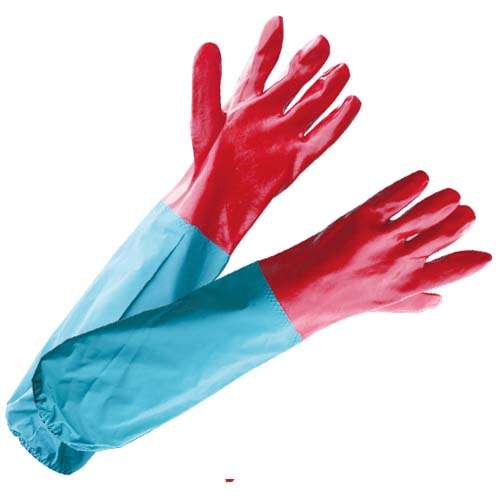 棉毛布內襯全浸紅蘭PVC手套(圖1) 棉毛布內襯全浸紅蘭PVC手套(圖1)